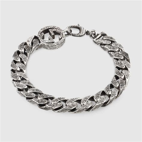 gucci interlocking g chain bracelet in silver|interlocking g silver groumette bracelet.